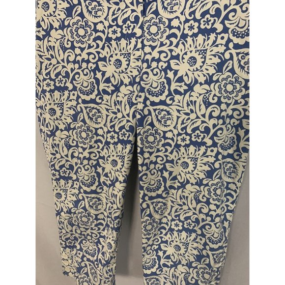 Talbots The Perfect Skimmer Petite Blue Floral Women’s SZ 8P Capri Chino Pants - Picture 2 of 5